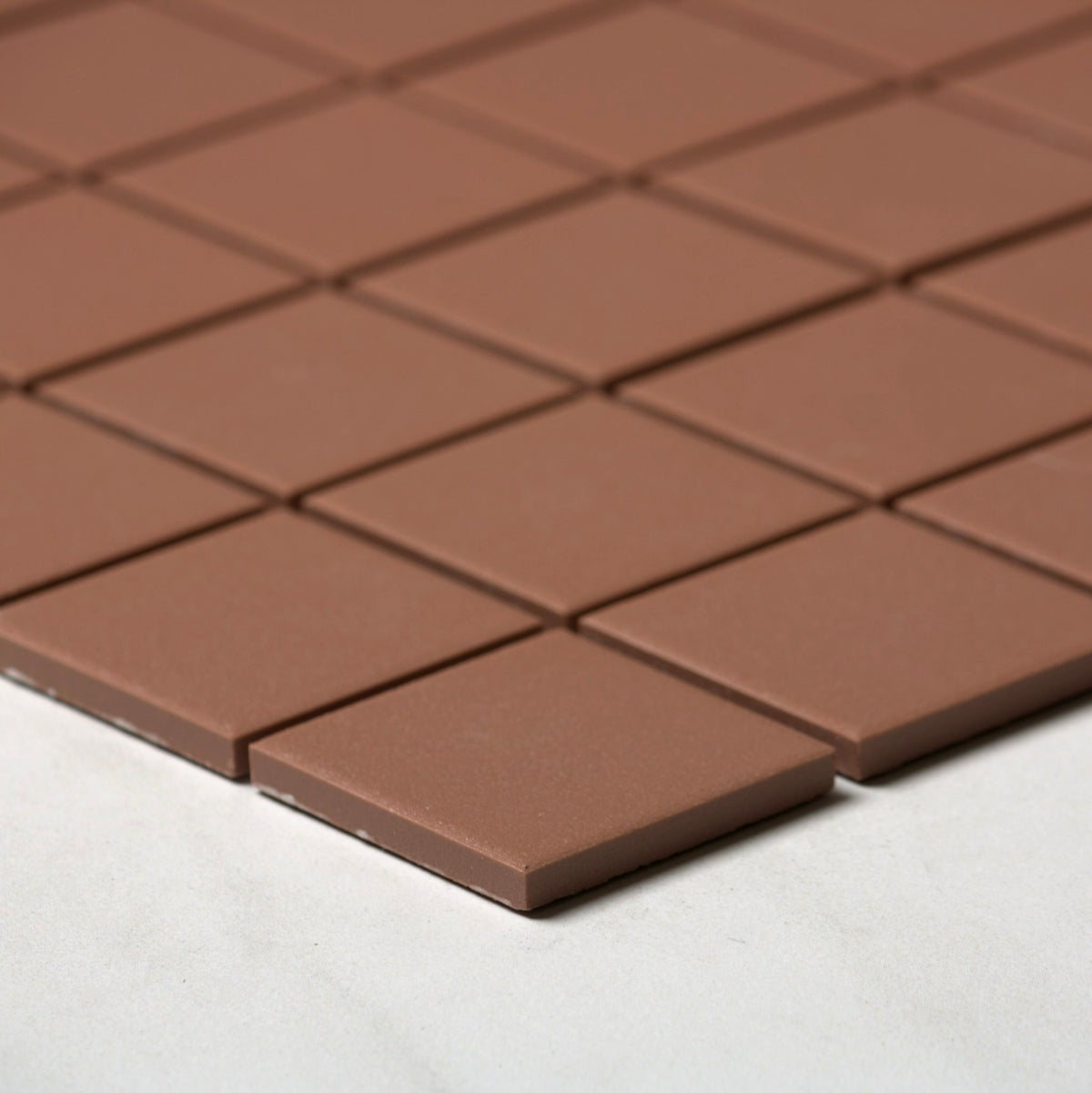 terracotta unglazed 48x48mm square angle view