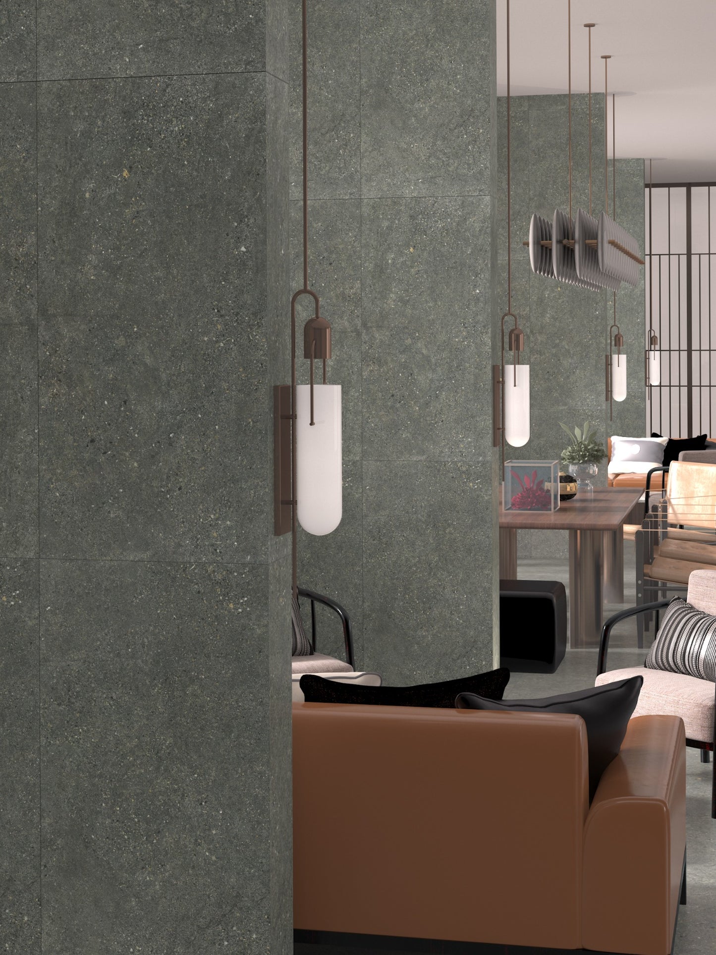 Terramix Charcoal Matt 600x600mm lifestyle