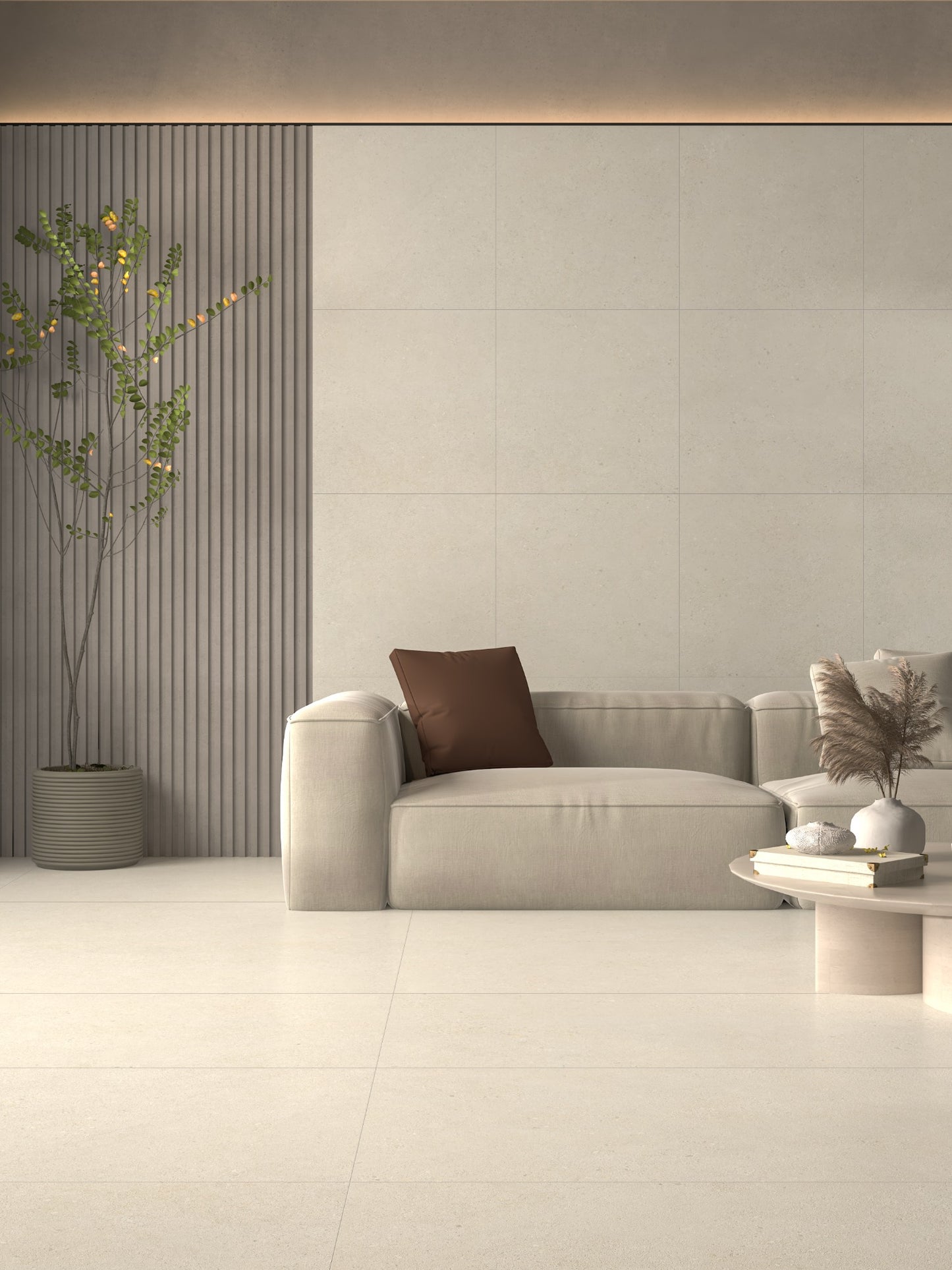 Terramix Cream Lappato 600x600mm lifestyle