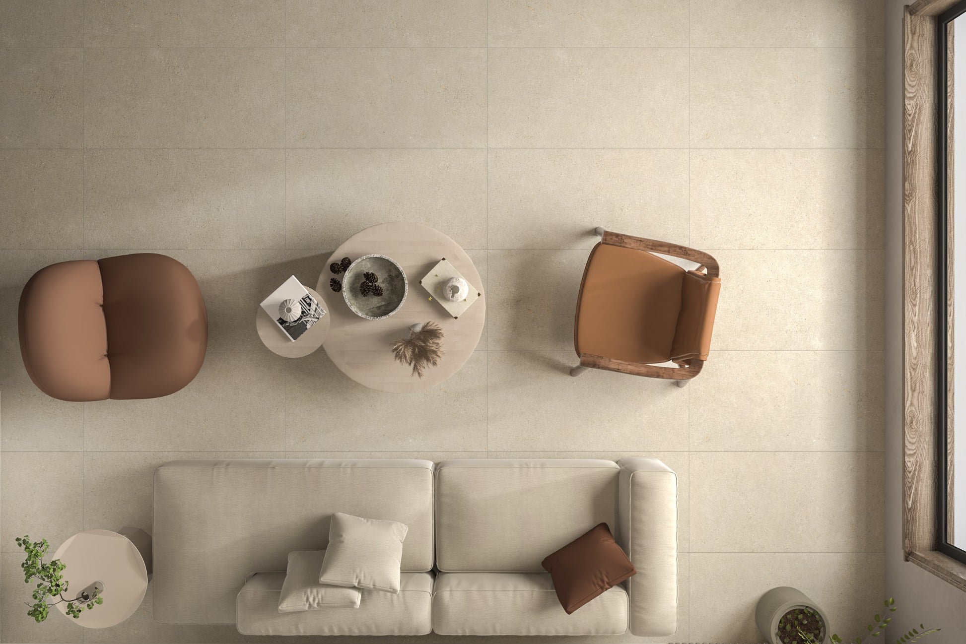 Terramix Sand Lappato 600x600mm lifestyle