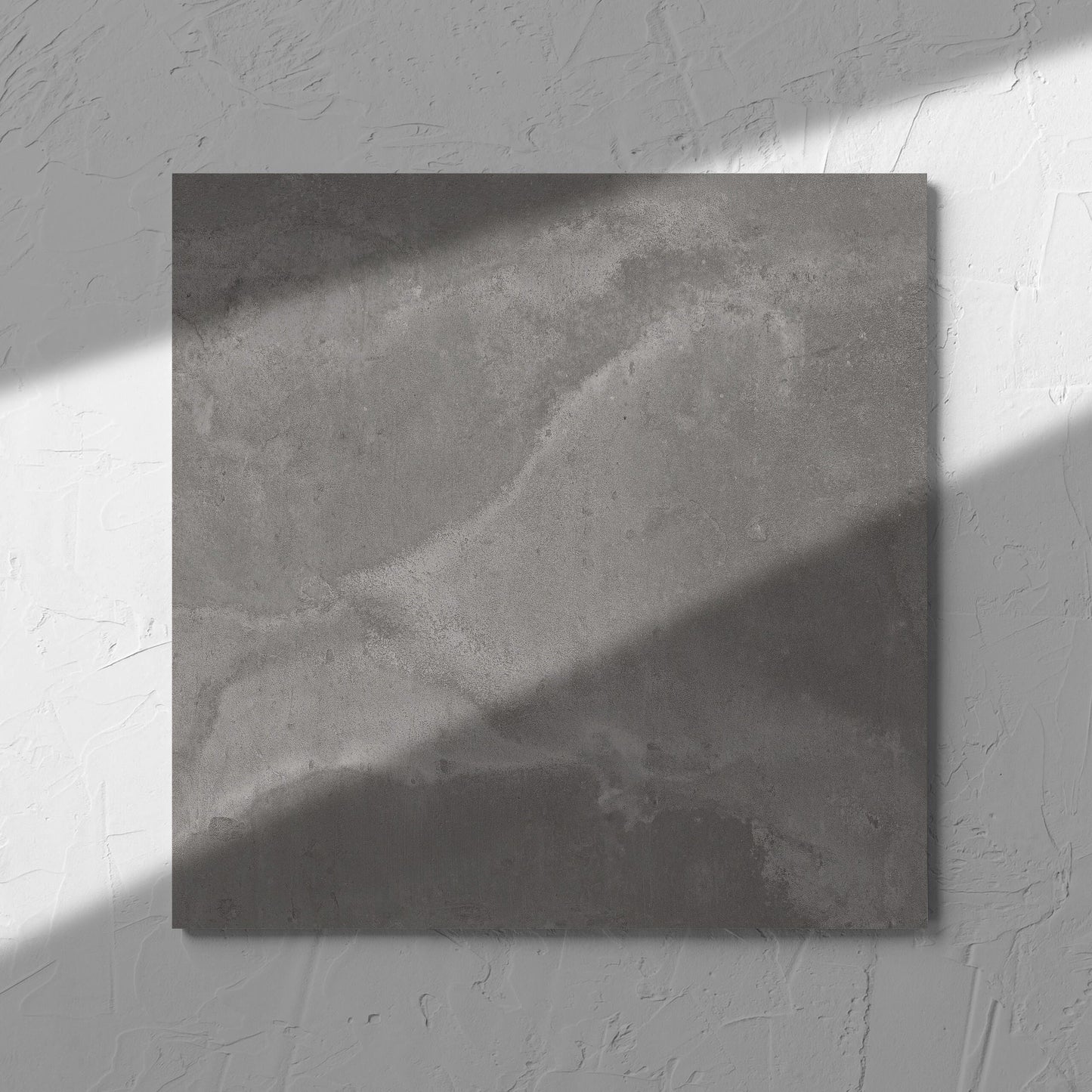 Thor Grey Matt 300x300mm tile in soft natural window light, showing the matt surface