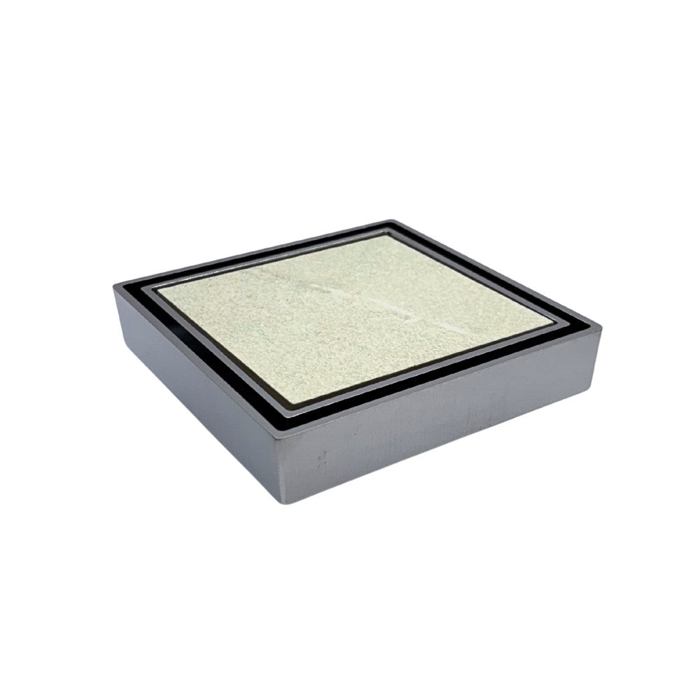 Tile Insert Floor Waste Chrome 80mm Outlet 115x115mm