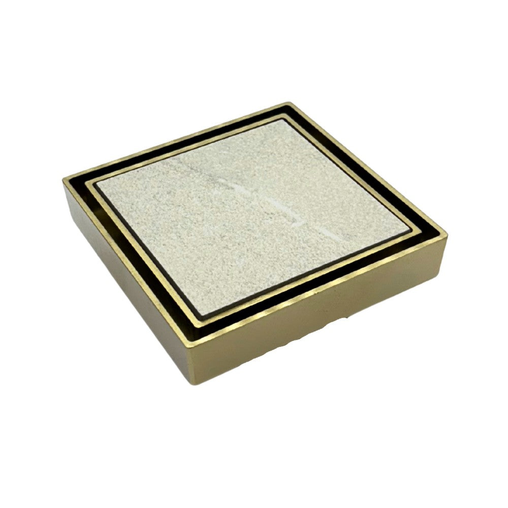 Tile Insert Floor Waste Gold 100mm Outlet 115x115mm