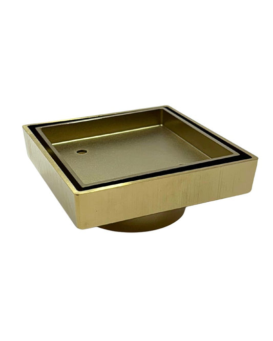 Tile Insert Floor Waste Gold 80mm Outlet 115x115mm