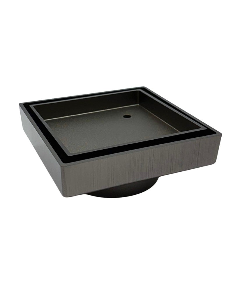 Tile Insert Floor Waste Gun Metal 50mm Outlet 115x115mm