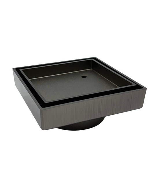 Tile Insert Floor Waste Gun Metal 80mm Outlet 115x115mm