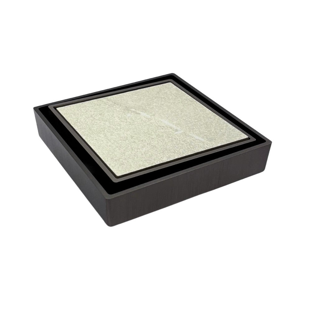 Tile Insert Floor Waste Gun Metal 80mm Outlet 115x115mm