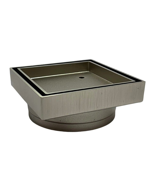 Tile Insert Floor Waste Satin Nickel 100mm Outlet 115x115mm