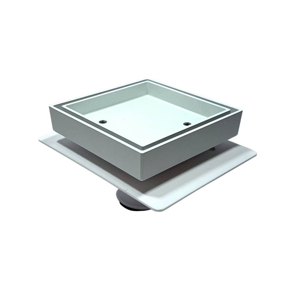 Tile Insert Floor Waste with Puddle Flange White 100mm Outlet 115x115mm