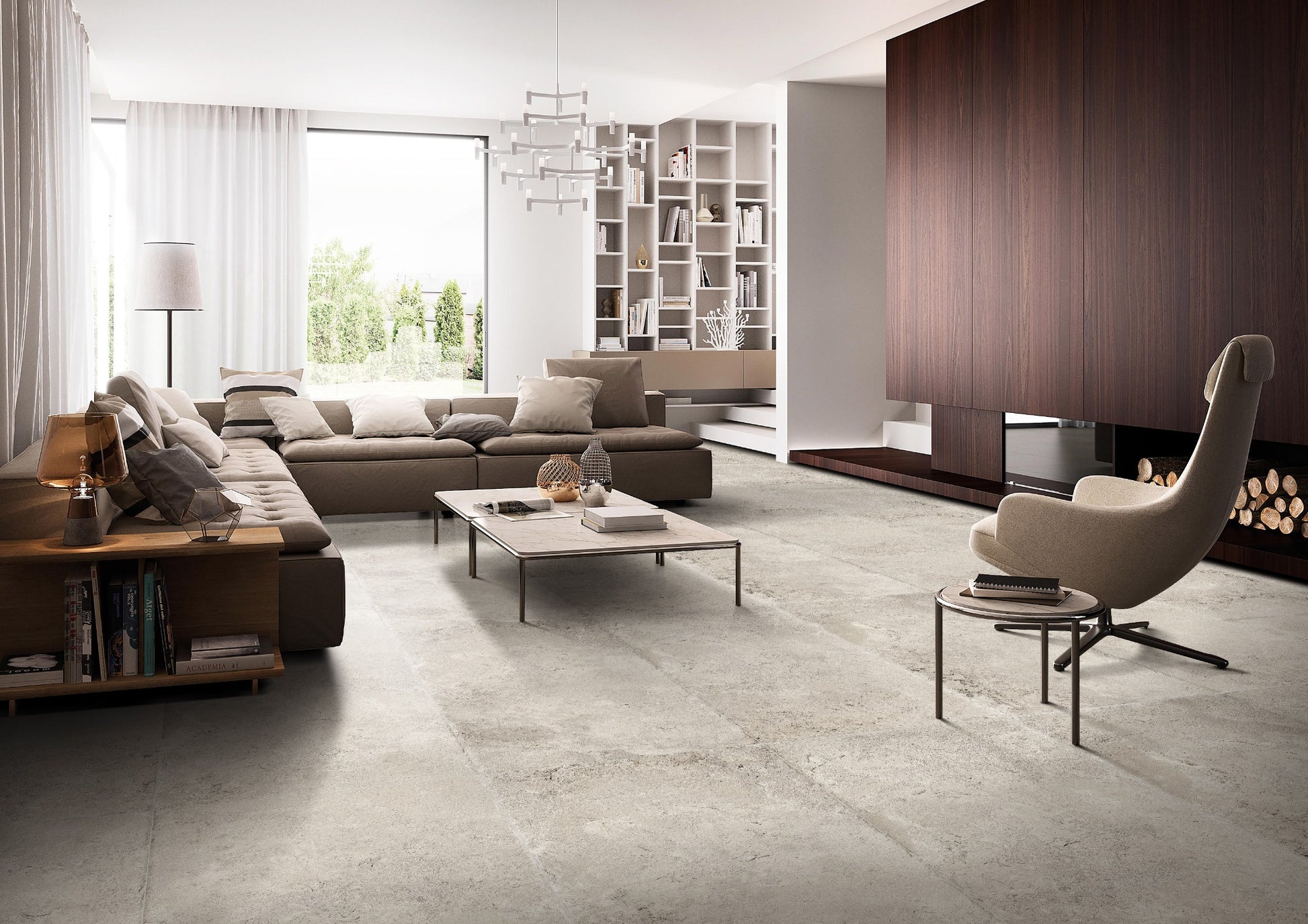 Toulouse Matt Beige Bullnose Square 400x600x20mm lifestyle