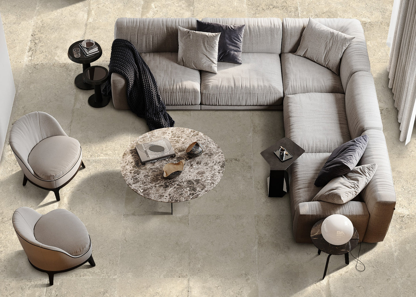 Toulouse Matt Beige Bullnose Square 400x600x20mm