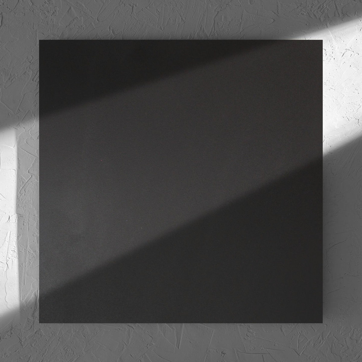 Unicolour Black R11 600x600mm tile in soft natural window light, showing the black r11 surface