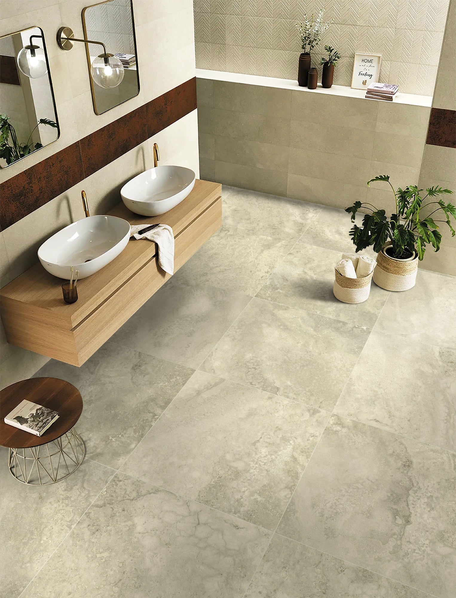 Vatican Novona Vein Cut Travertine Matt Linear 600x1200mm lifestyle