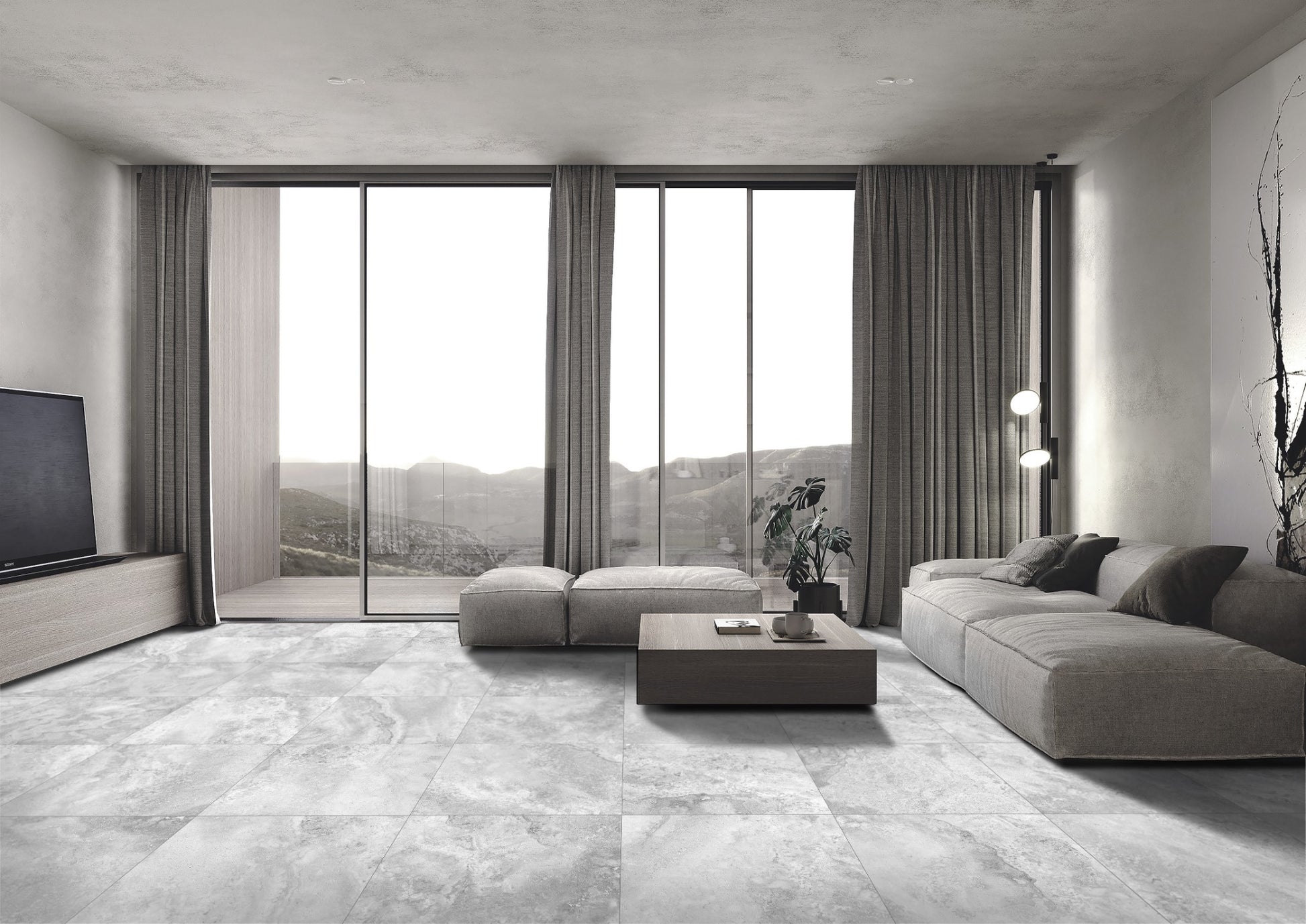 Vatican Silver Vein Cut Travertine Matt 600x1200mm lifestyle