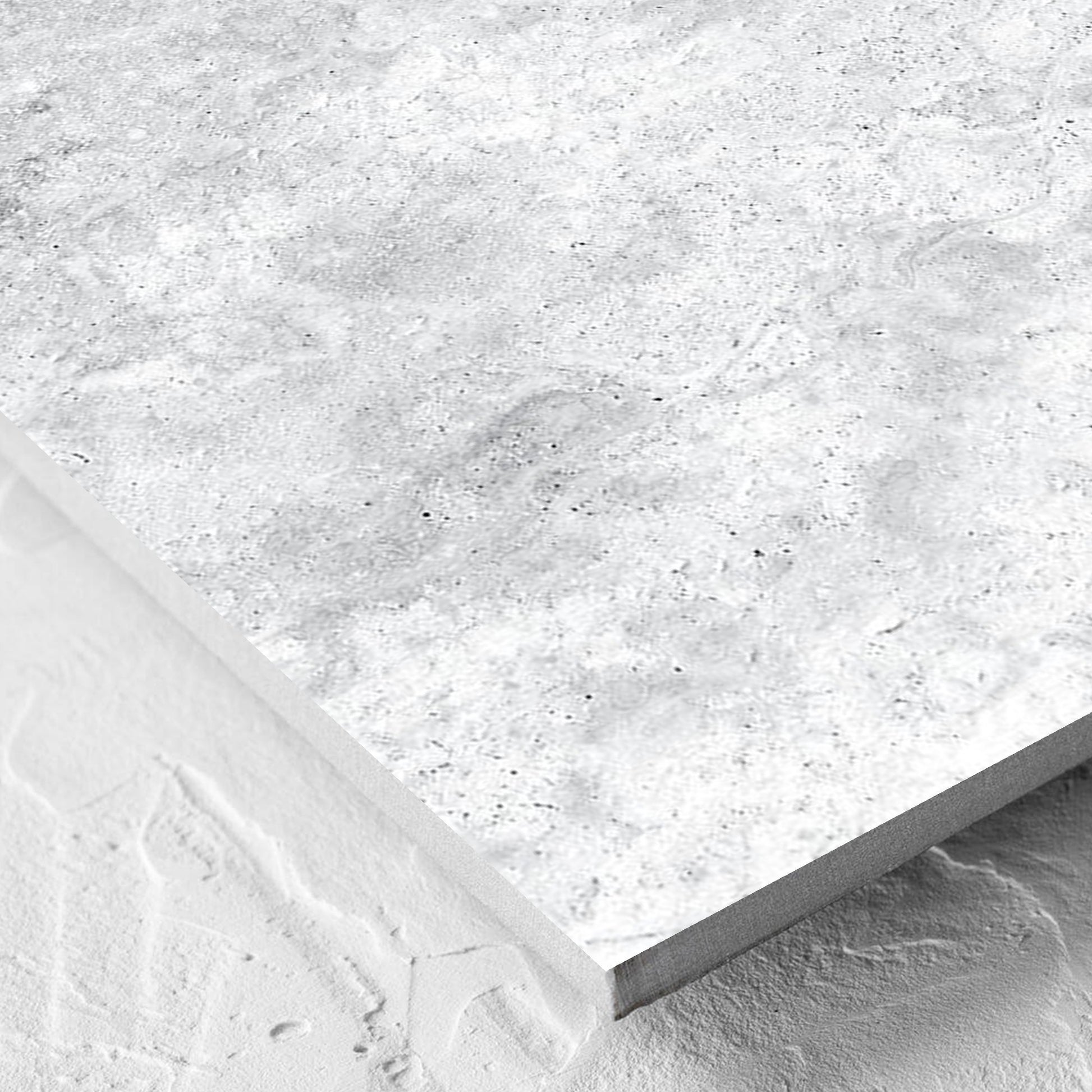 Corner close-up of the Vatican White Cross Cut Travertine 600x600mm tile showing the matt surface and the edge profile