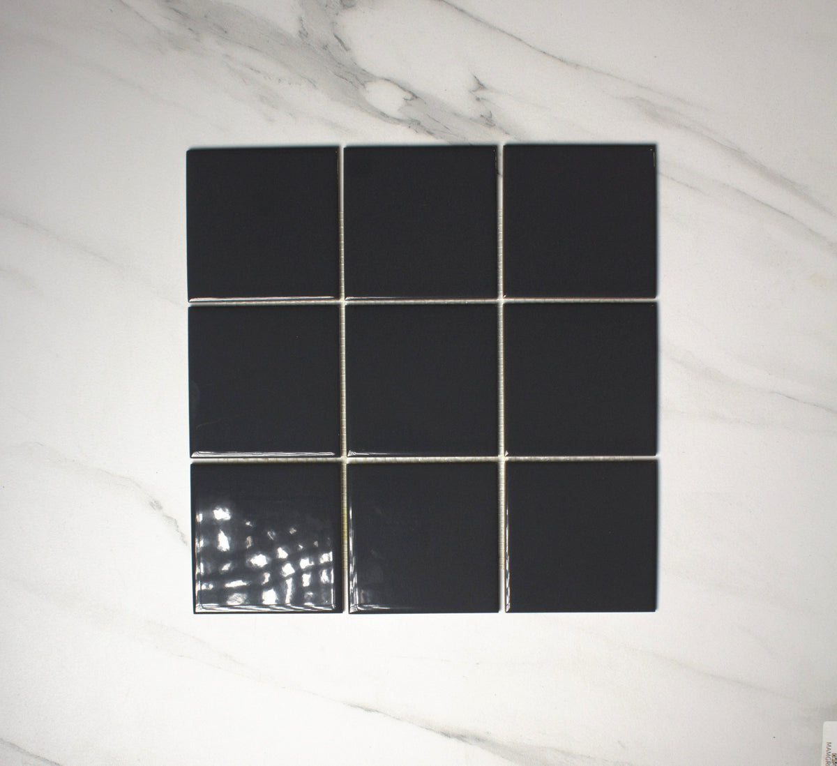 vitra anthracite gloss mosaic 100x100mm top view