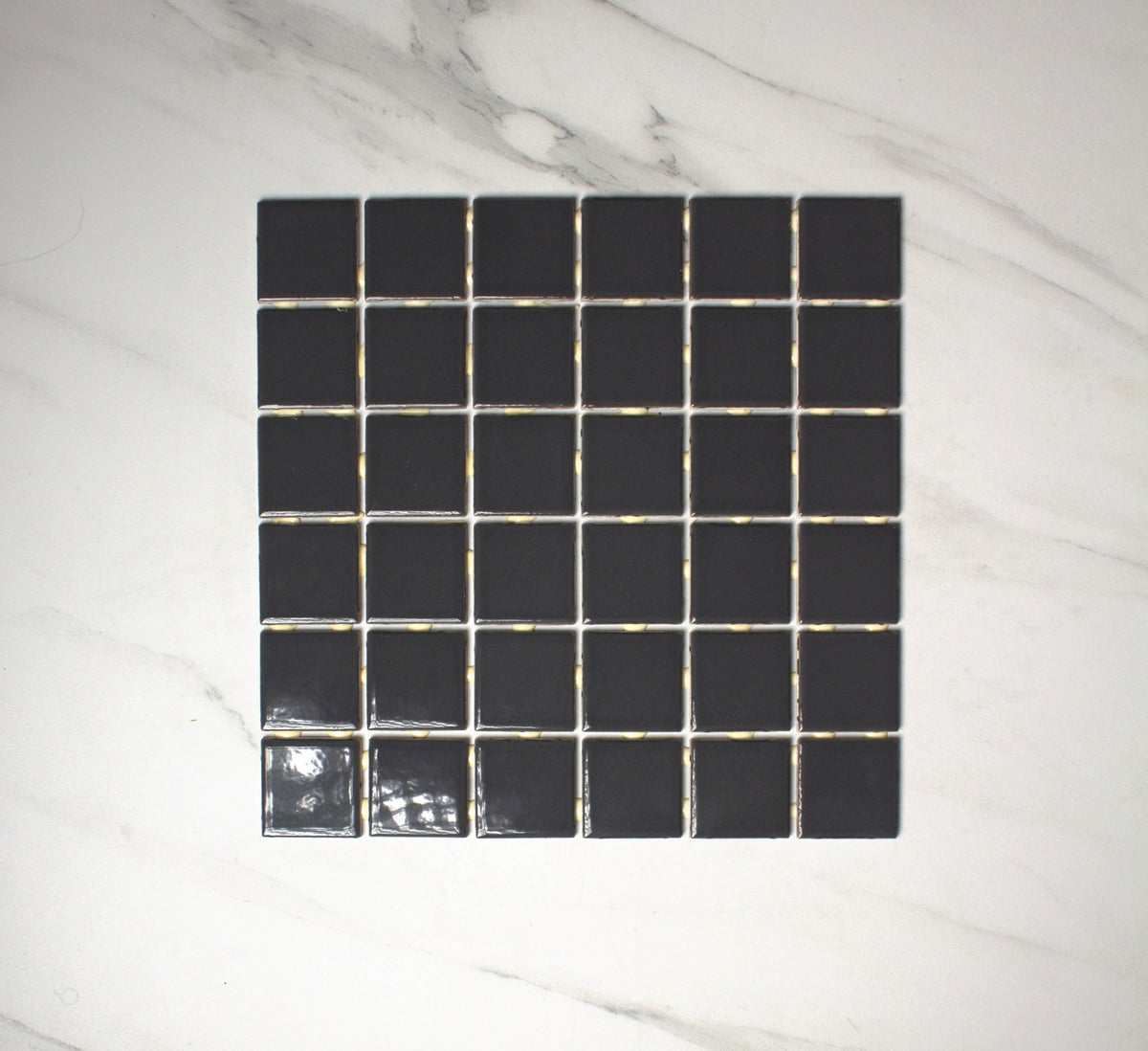 vitra anthracite gloss mosaic 50x50mm top view