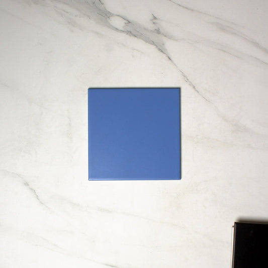 vitra azure blue matt 150x150mm top view