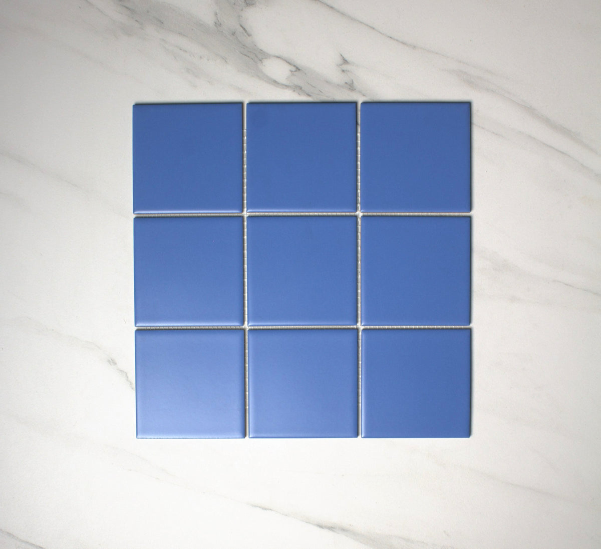 vitra azure blue matt mosaic 100x100mm top view