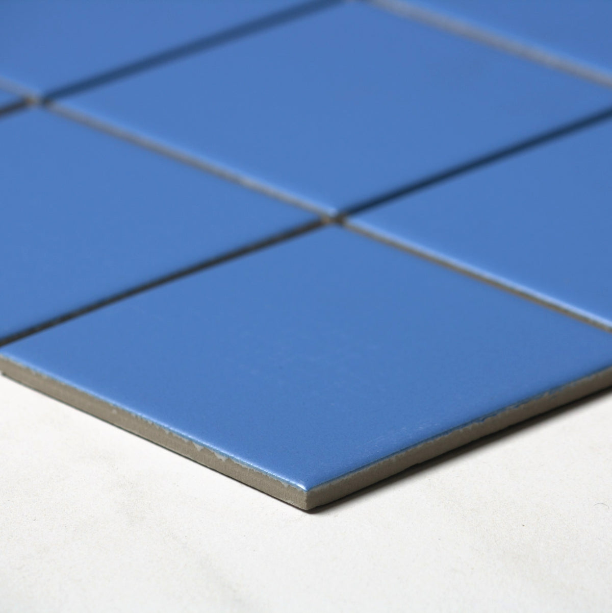 vitra azure blue matt mosaic 100x100mm angle view
