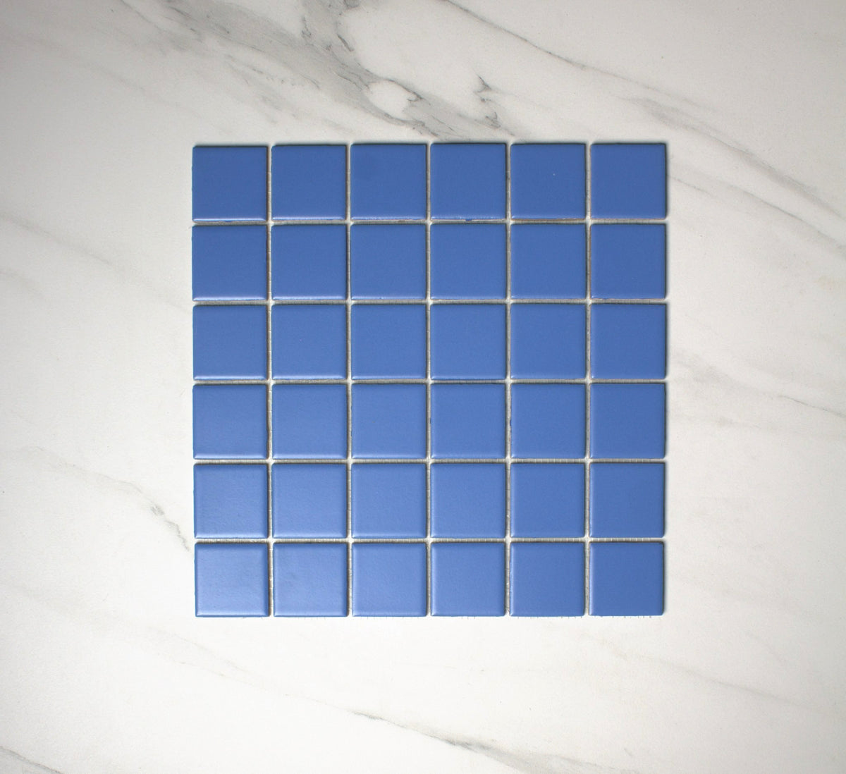 vitra azure blue matt mosaic 50x50mm top view