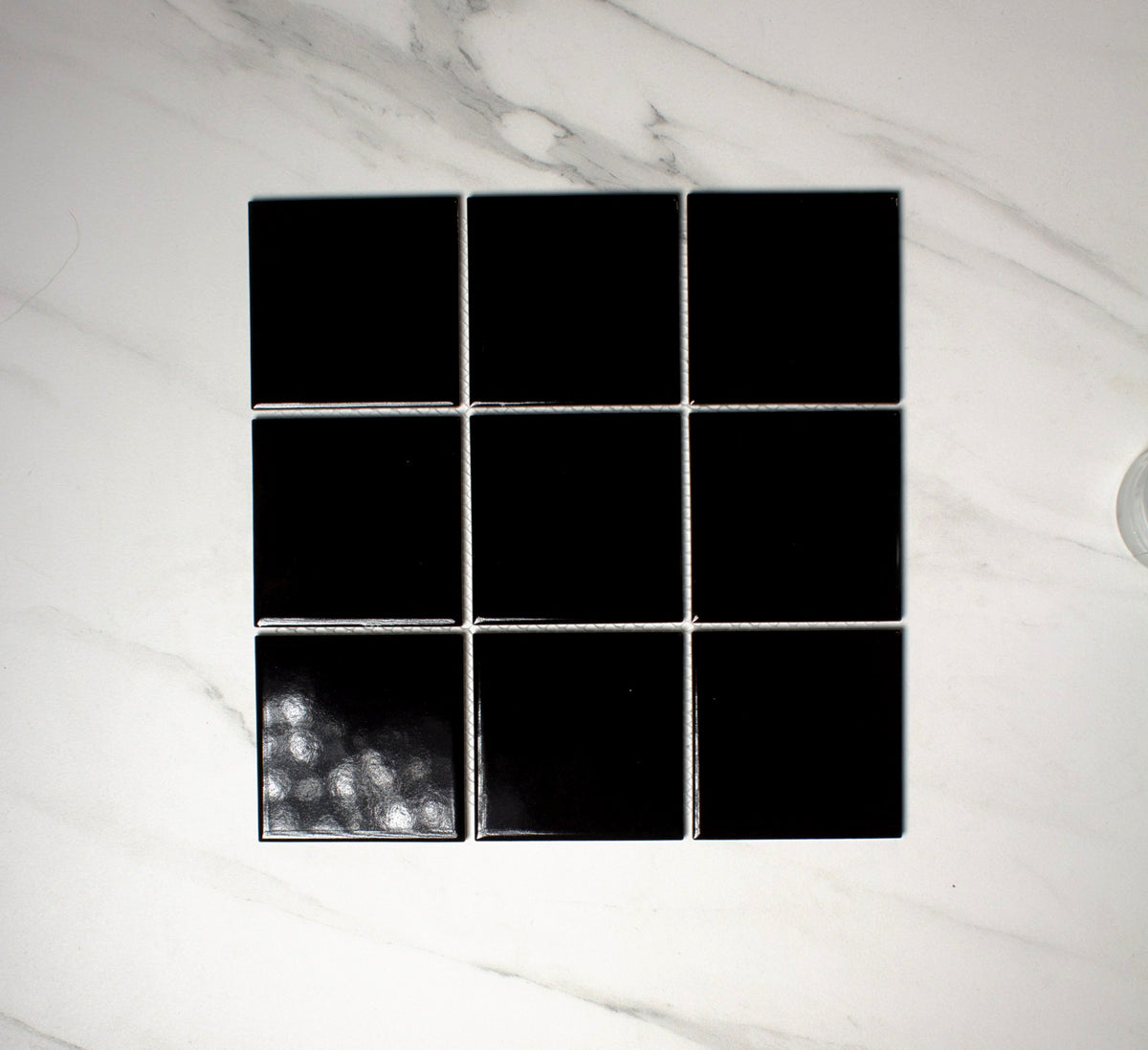 vitra black gloss mosaic 100x100mm top view