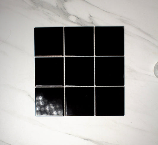 vitra black gloss mosaic 100x100mm top view