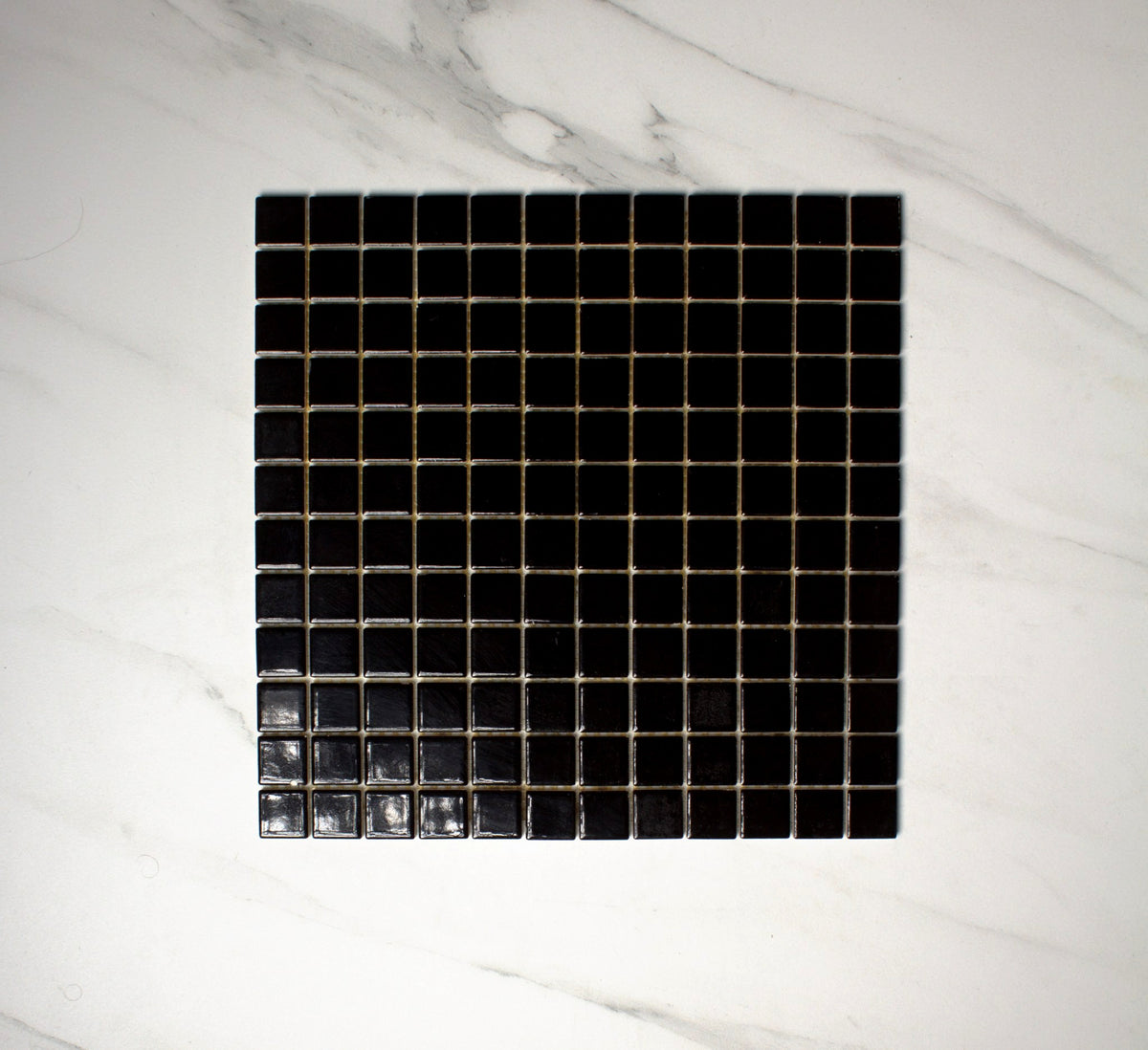 vitra black gloss mosaic 25x25mm top view