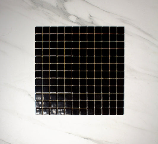 vitra black gloss mosaic 25x25mm top view