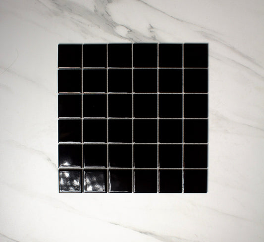vitra black gloss mosaic 50x50mm top view