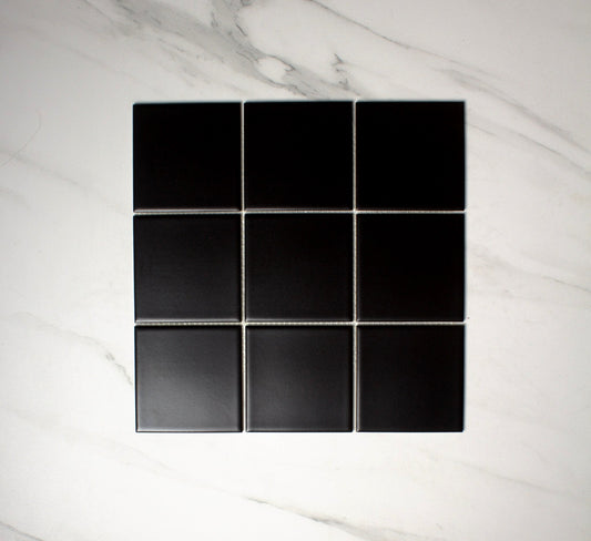 vitra black matt mosaic 100x100mm top view