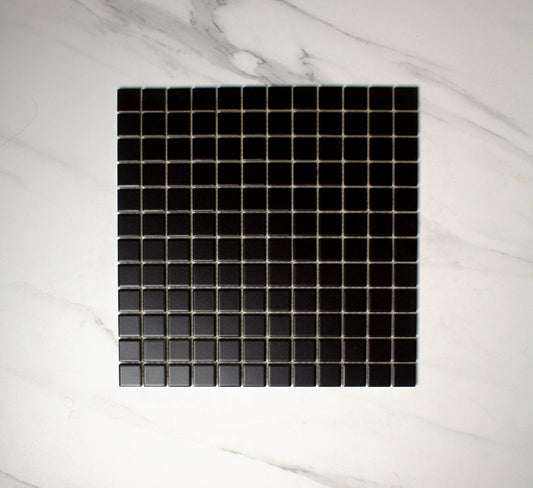 vitra black matt mosaic 25x25mm top view