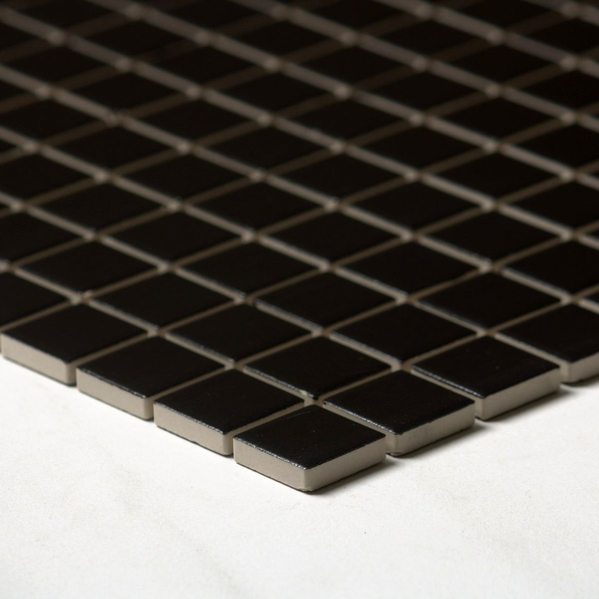 vitra black matt mosaic 25x25mm angle view