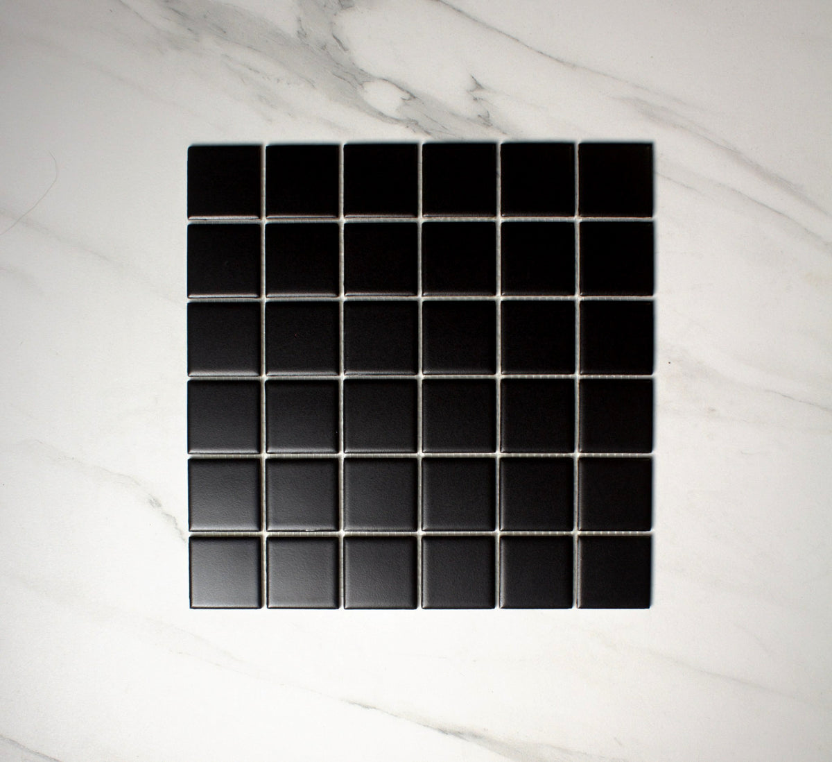 vitra black matt mosaic 50x50mm top view
