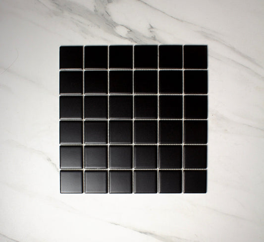 vitra black matt mosaic 50x50mm top view