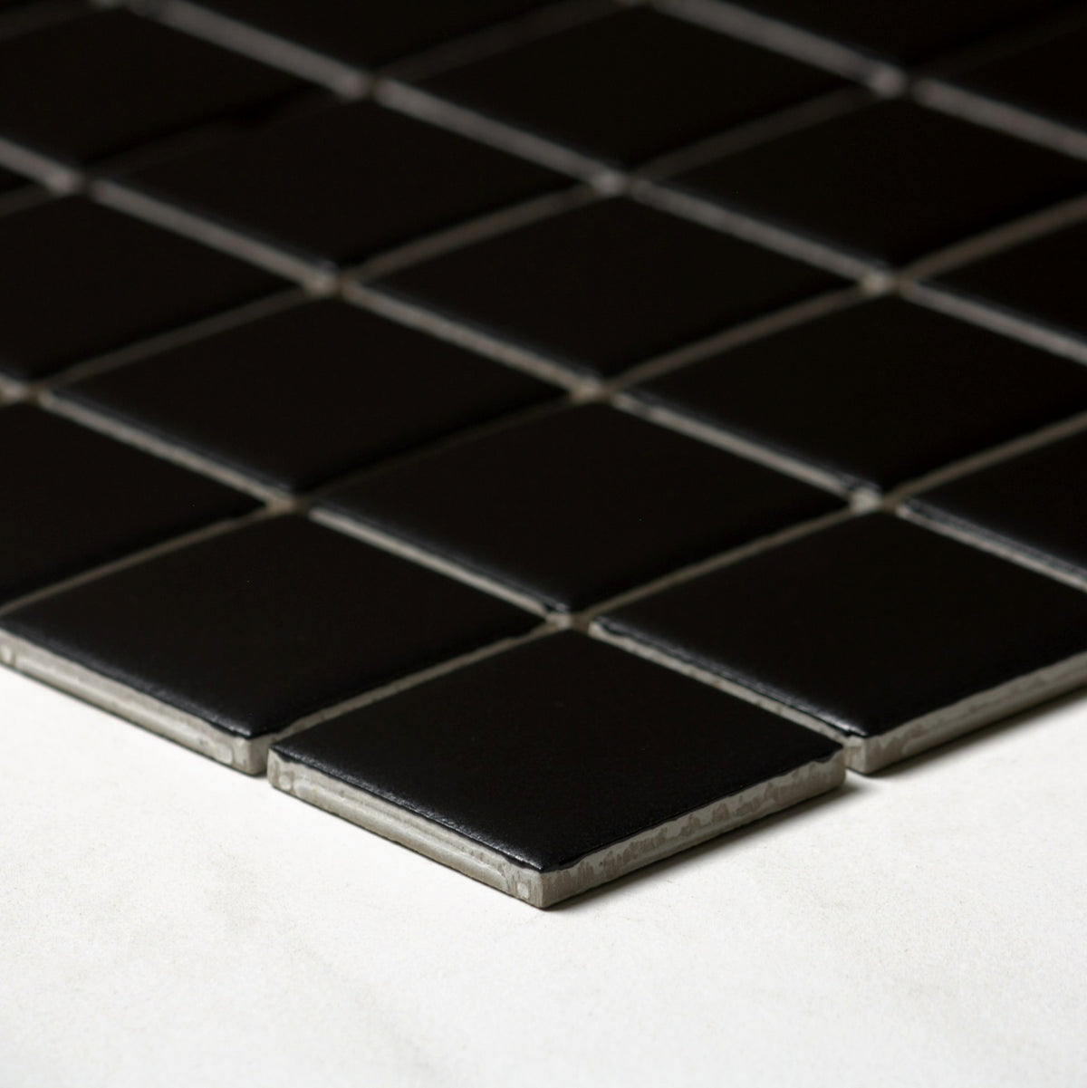 vitra black matt mosaic 50x50mm angle view