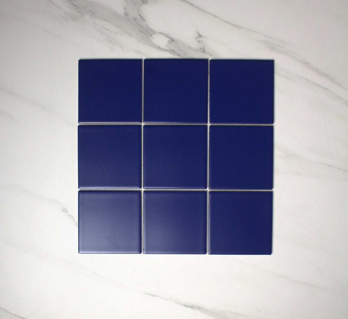 vitra cobalt blue matt mosaic 100x100mm top view