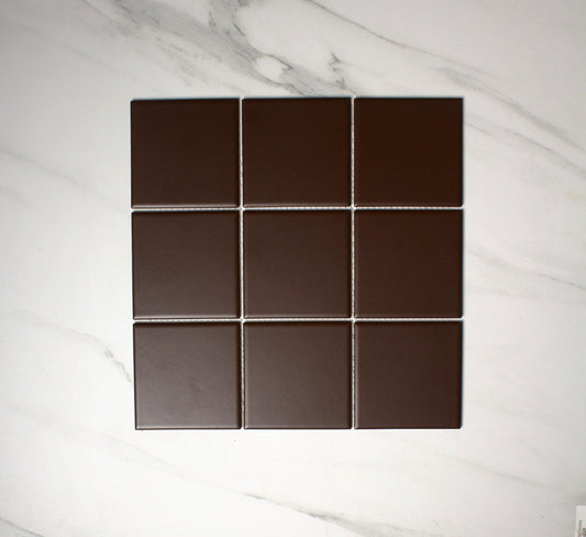 vitra dark amber matt mosaic 100x100mm top view