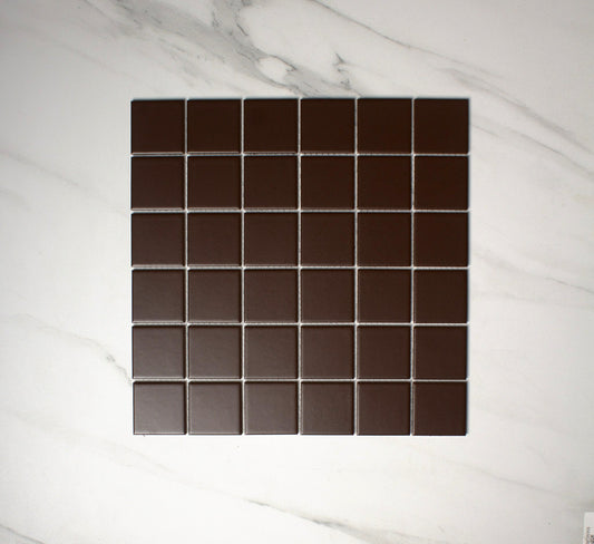 vitra dark amber matt mosaic 50x50mm top view