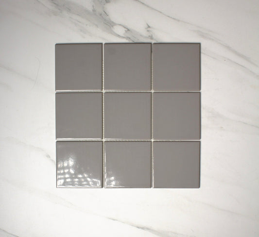 vitra dark grey gloss mosaic 100x100mm top view
