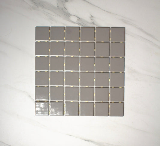 vitra dark grey gloss mosaic 50x50mm top view