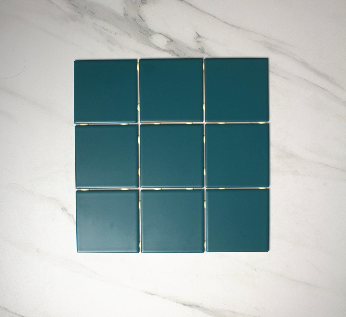 vitra dark turquoise matt mosaic 100x100mm top view