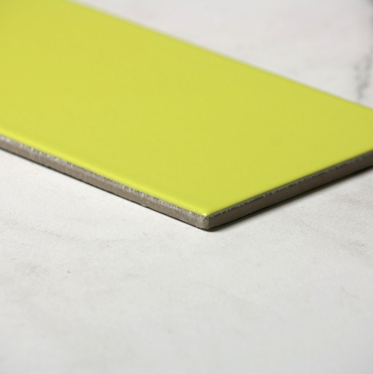 vitra fluro lime gloss 100x300mm angle view