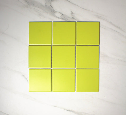 vitra fluro lime matt mosaic 100x100mm top view