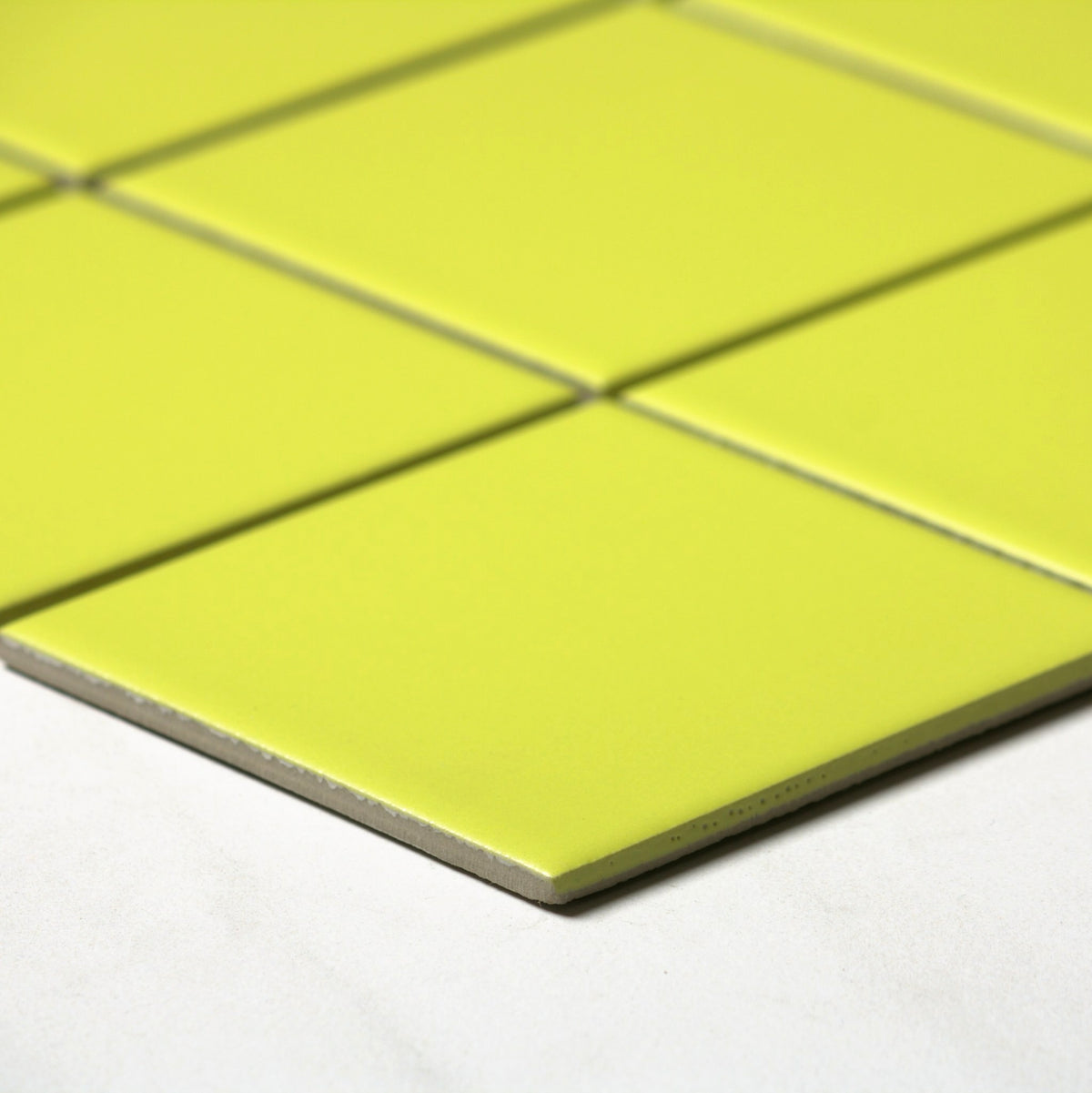 vitra fluro lime matt mosaic 100x100mm angle view