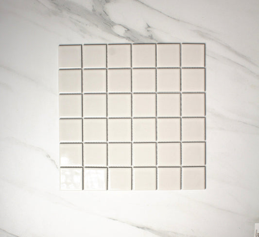 vitra light grey gloss mosaic 50x50mm top view