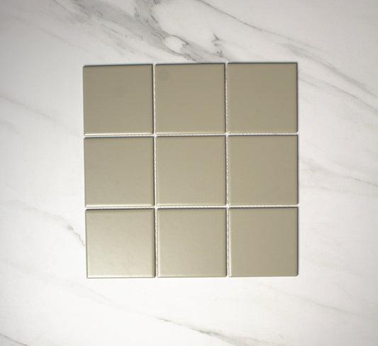 vitra light khaki matt mosaic 100x100mm top view