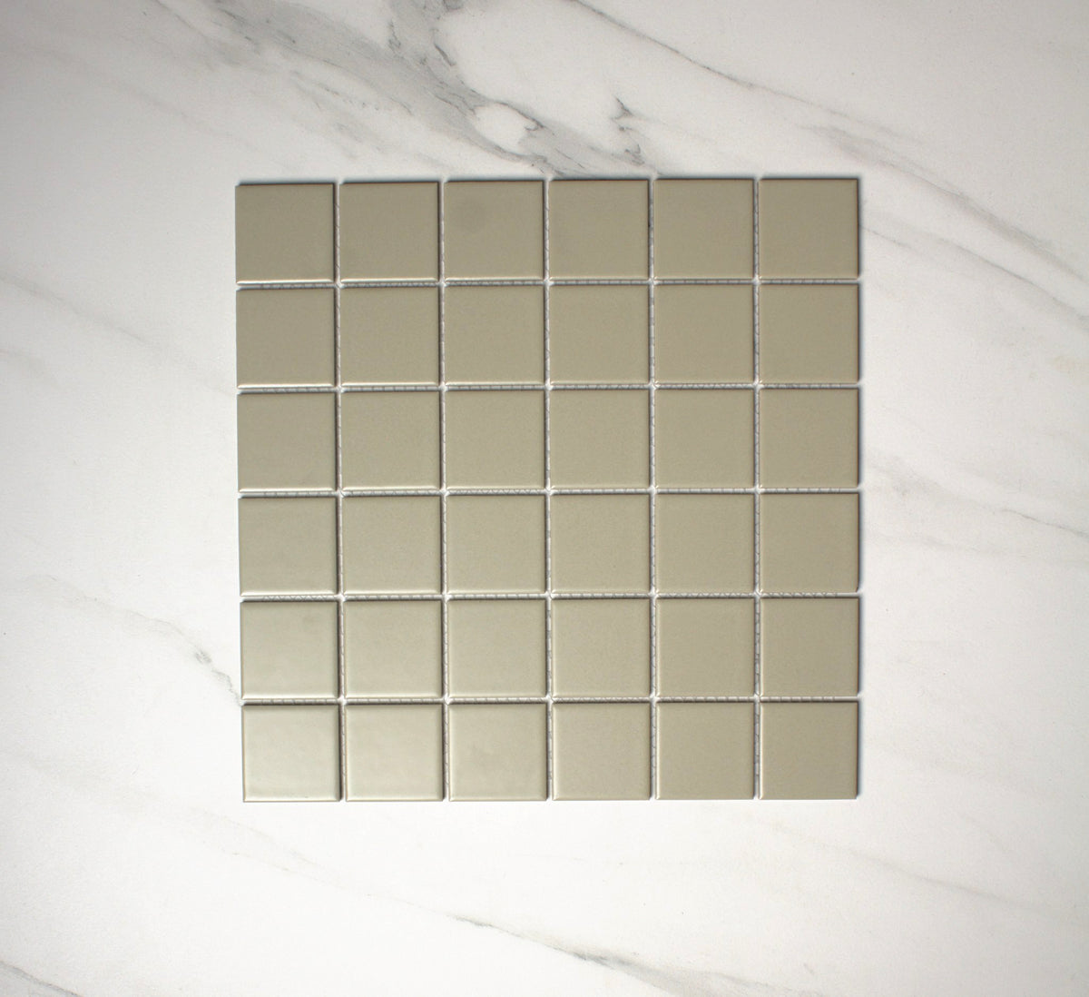 vitra light khaki matt mosaic 50x50mm top view