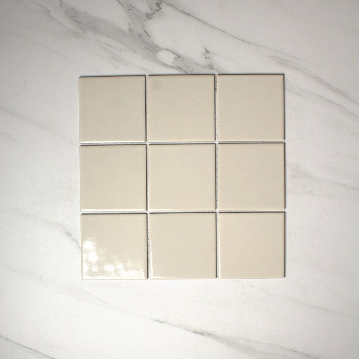 vitra light mink gloss mosaic 100x100mm top view
