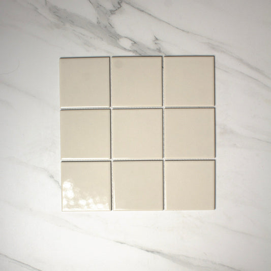 vitra light mink gloss mosaic 100x100mm top view